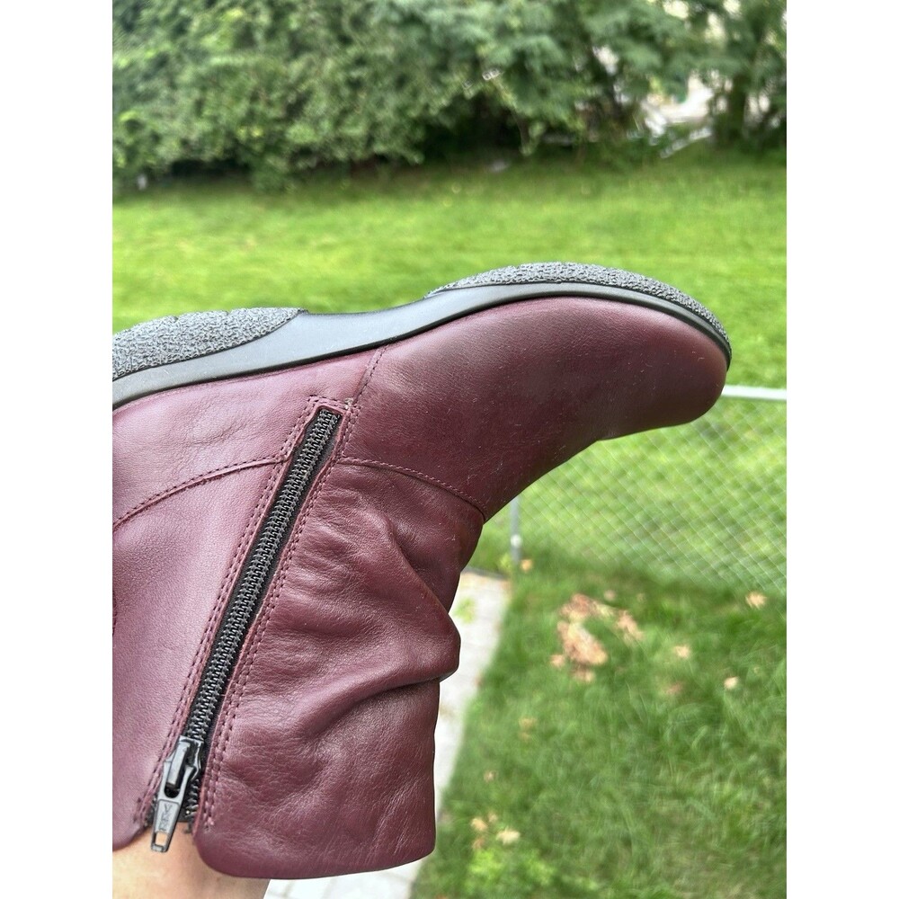 Hotter Whisper Women’s UK 6M Burgundy Leather Ankle Boots Zip Comfort Almond Toe - Picture 8 of 10